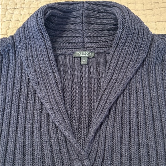 TALBOTS Dark Navy Grandpa Cardigan - Picture 3 of 7